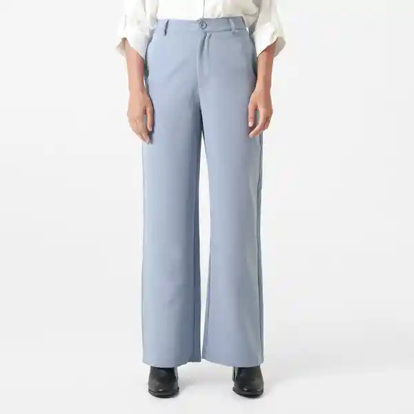 Pantalón Tiro Alto Bota Recta Azul Talla 10 - 719407