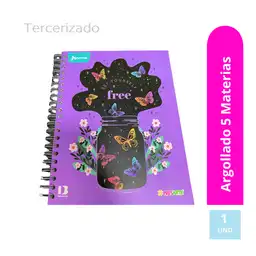 Cuaderno 5 Materia 105 Hojas Mujer Grande