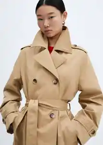 Abrigo Trench Angela Camel Talla 28 Mujer Mango