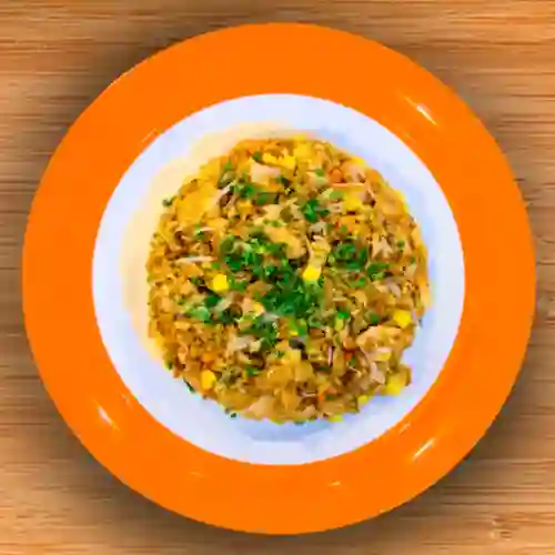 Arroz con Pechuga Apanada