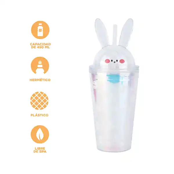 Vaso de Plástico Conejo Serie Easter Miniso