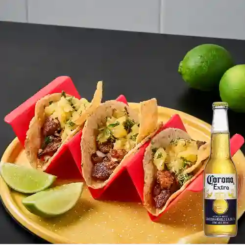 Combo Taco Al Pastor + Corona Extra 355 ml
