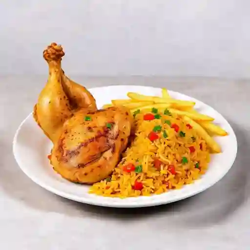 Arroz chino y medio pollo