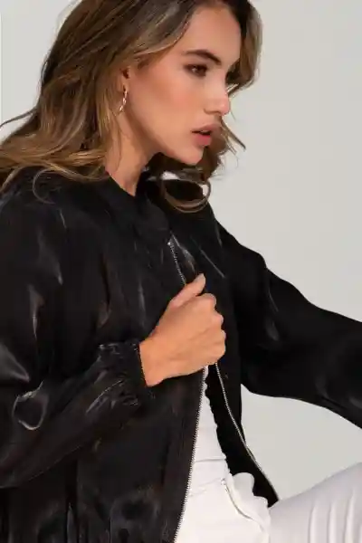 Chaqueta Bomber Glow Color Negro Talla M Ragged