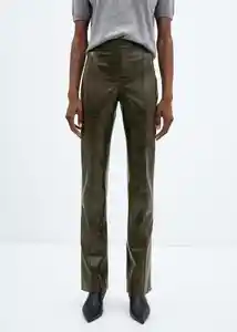 Pantalón Cassie Khaki Talla 42 Mujer Mango