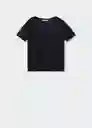 Camiseta Linito Negro Talla M Mujer Mango