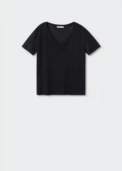 Camiseta Linito Negro Talla M Mujer Mango