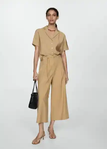 Camisa Bosco-H Camel Talla XS Mujer Mango