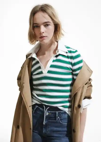 Camiseta Nut Verde Talla M Mujer Mango