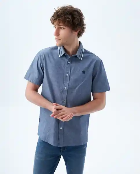 Camisa Hombre Azul Talla S 819f006 Americanino