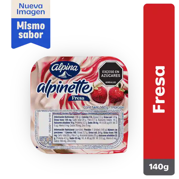 Alpinette Alimento Lácteo de Fresa 