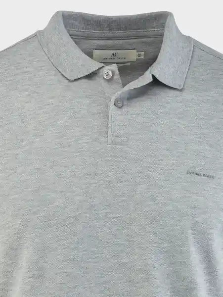 Camisa Efecto Melange Piqué Slim Fit Gris T.M 72038 Arturo Calle