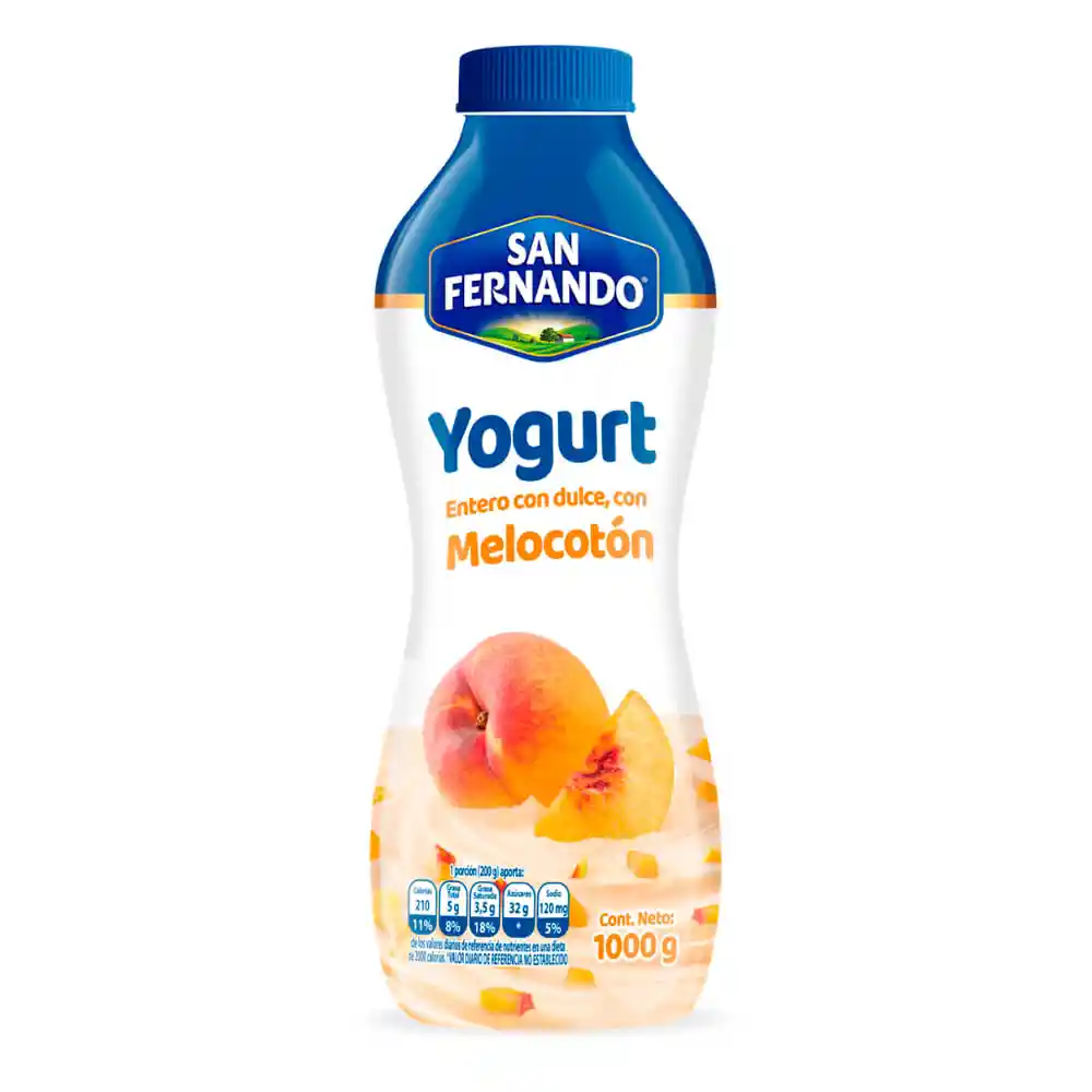 San Fernando Yogurt Entero Sabor a Melocotón 