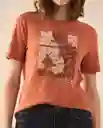 Camiseta Naranja Pétalo Medio Talla M 601G011 Esprit