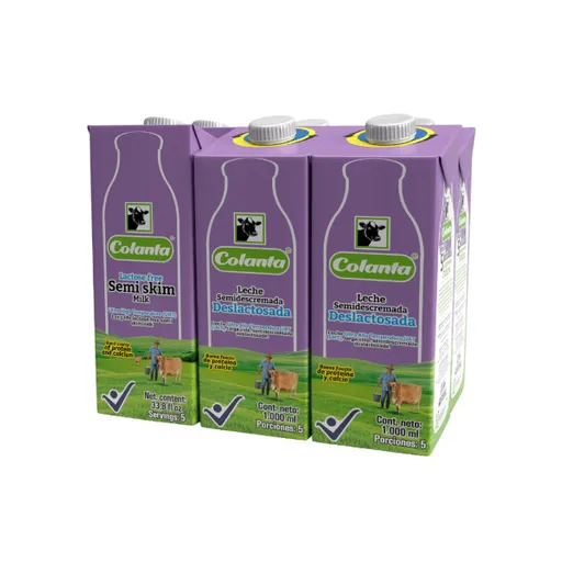 Colanta Leche Deslactosada y Semidescremada Líquida
