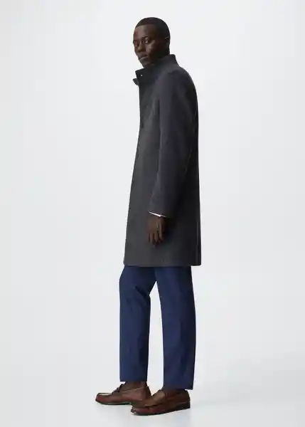 Abrigo Funnel Gris Medio Vigoré Talla L Hombre Mango
