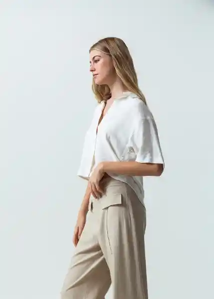Camisa Mujer Crudo Marfil Claro M 011G368 Naf Naf