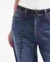 Jean Boyfit Femenino Azul Clásico Oscuro Talla 10 Chevignon