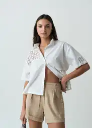 Camisa Mujer Crudo Puro Claro Talla M 512G078 Naf Naf
