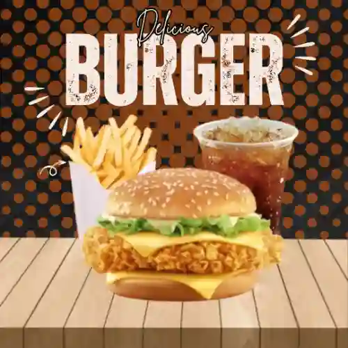 Chicken Burguer + Papas + Te