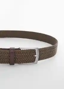Cinturón Elástico Khaki Talla 91 Hombre Mango