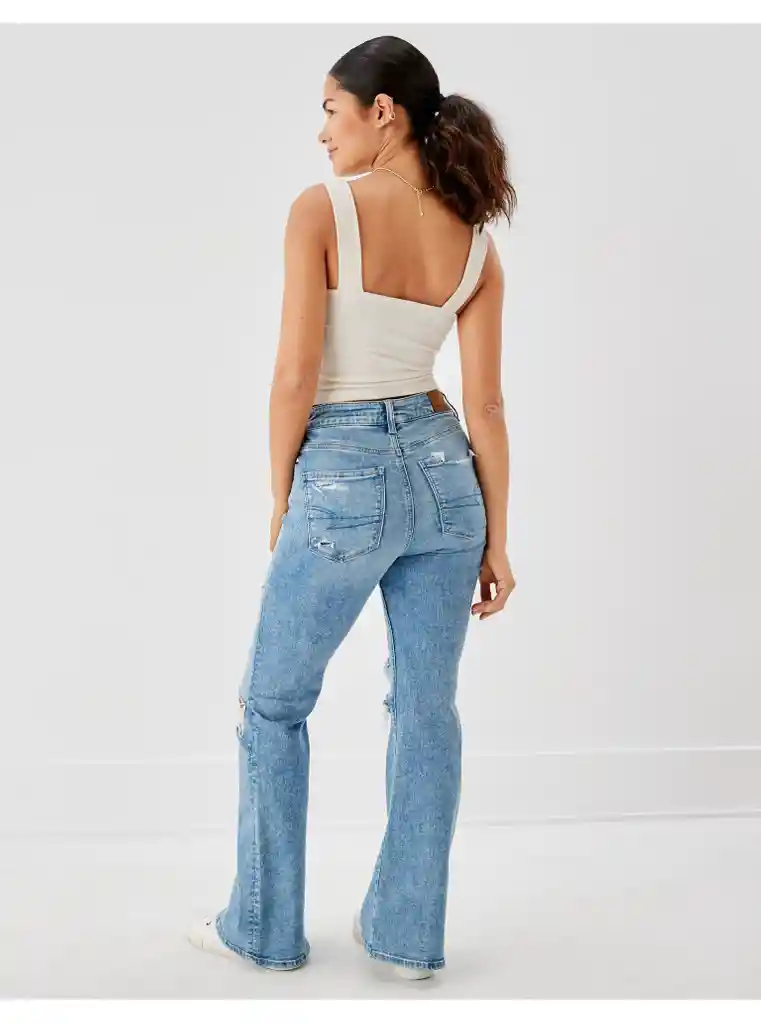 Jean Flare Long Mujer Azul 8 American Eagle