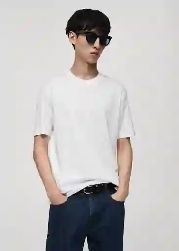 Camiseta Bellow Blanco Talla S Hombre Mango