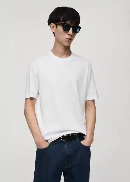 Camiseta Bellow Blanco Talla S Hombre Mango
