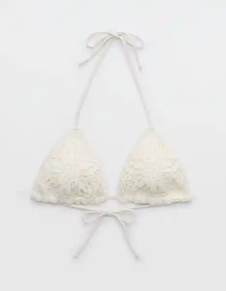 Top de Bikini Aerie Blanco Talla: SMALL 5786125 American Eagle