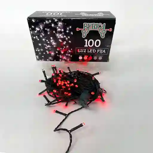Luz Led Fija Conector 100 Luces Roja