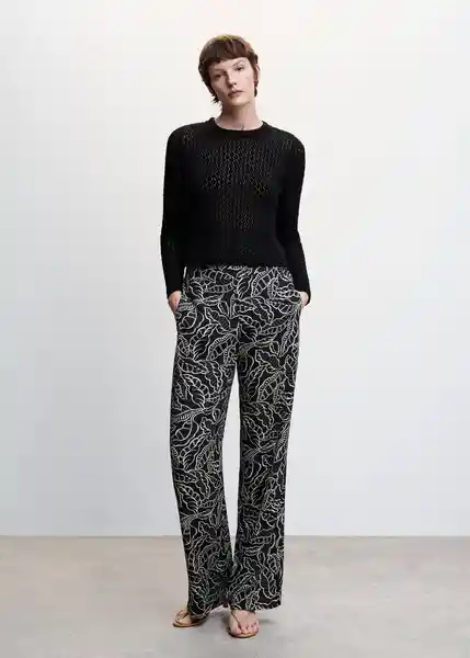 Pantalón Claudie Negro Talla 26 Mujer Mango