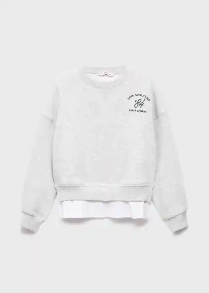 Buzo Sudadera Sports Gris Claro Vigoré Talla 14 Niñas Mango