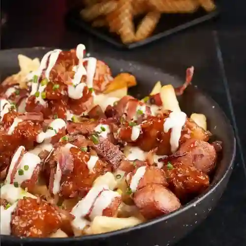 Salchipapa con Salchicha Americana