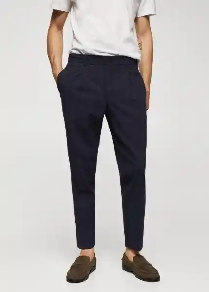 Pantalón Milano Navy Talla 46 Hombre Mango