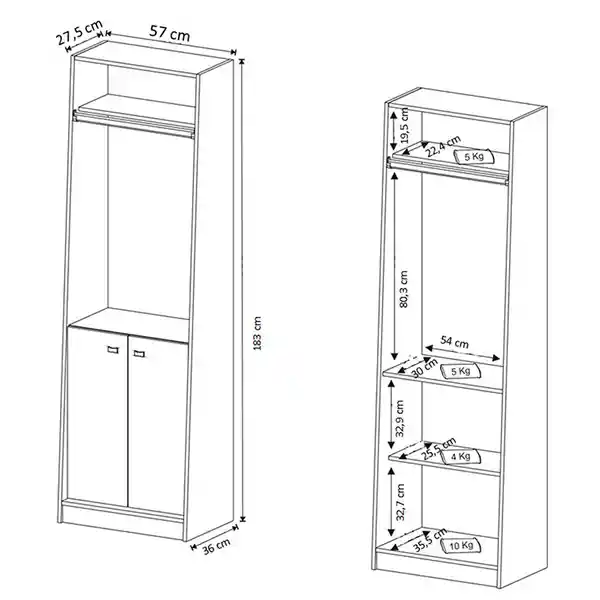 Muebles 2020 Mueble Auxiliar de Cocina Girona Blanco