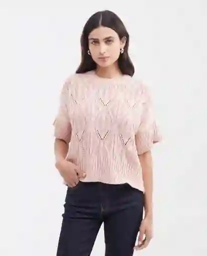 Camiseta Tejida Soft Rosa Oleo Medio Talla XS Chevignon