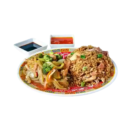 Arroz chino pequeño y chop suey