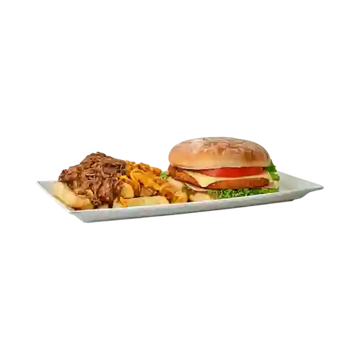 Hamburguesa Apanada & Papas Mixtas