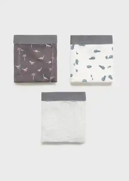 Pack Calzoncillo Dino Gris Medio Vigore Talla 07 Niño Mango