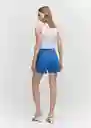 Short Malu5-h Azul Talla 36 Mujer Mango