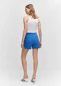 Short Malu5-h Azul Talla 36 Mujer Mango