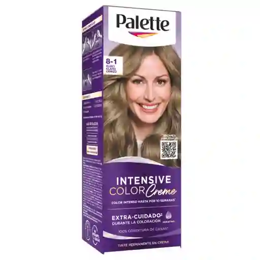 Tinte Palette Color Creme 8-1 Rubio Claro Cenizo
