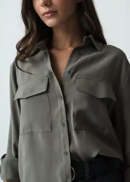 Camisa Livia Mujer Verde Galeras Ultraoscuro T L 512G395 Naf Naf