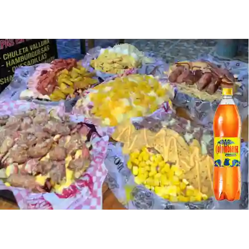 Combo Salchipapa Para 2 + Colombiana 1 l