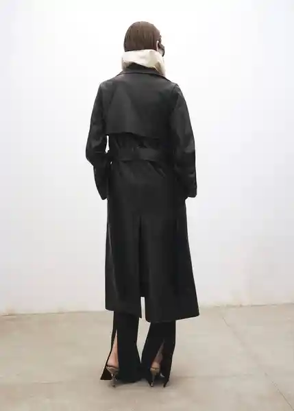 Abrigo Trench North Negro Talla XS Mujer Mango