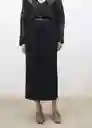 Falda Tulip Negro Talla 36 Mujer Mango