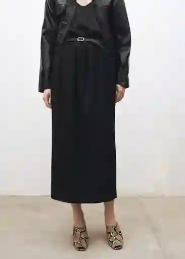Falda Tulip Negro Talla 36 Mujer Mango
