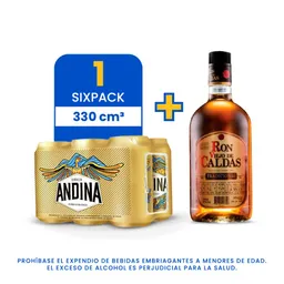 Sixpack Cerveza Andina Lata 330Ml + Viejo De Caldas 750 Ml