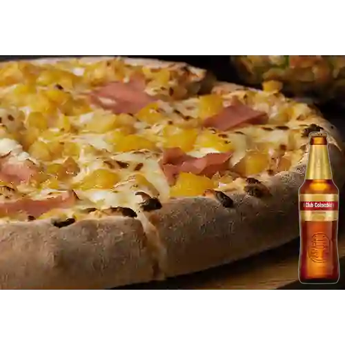 Combo Pizza Hawaiana Personal + Club Col. Dorada 330ml