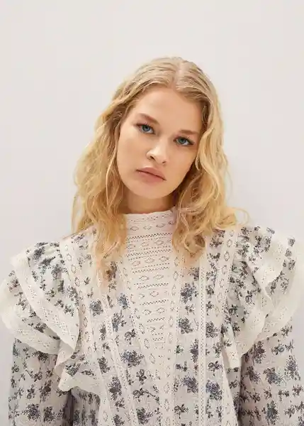 Blusa Overy Crudo Talla L Mujer Mango